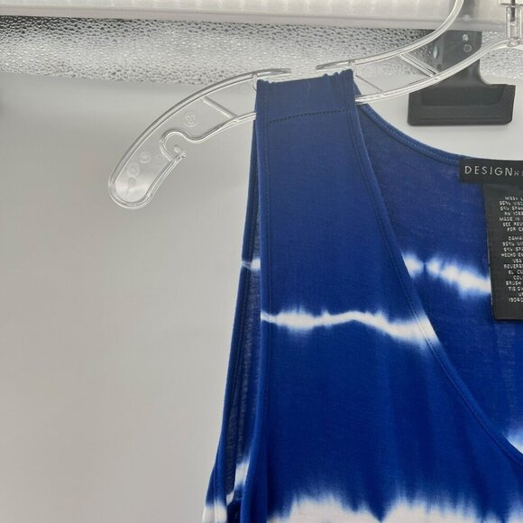 Design History Sleeveless Striped Hi Low Dress Blue/White V-Neck Size Large - Picture 3 of 8